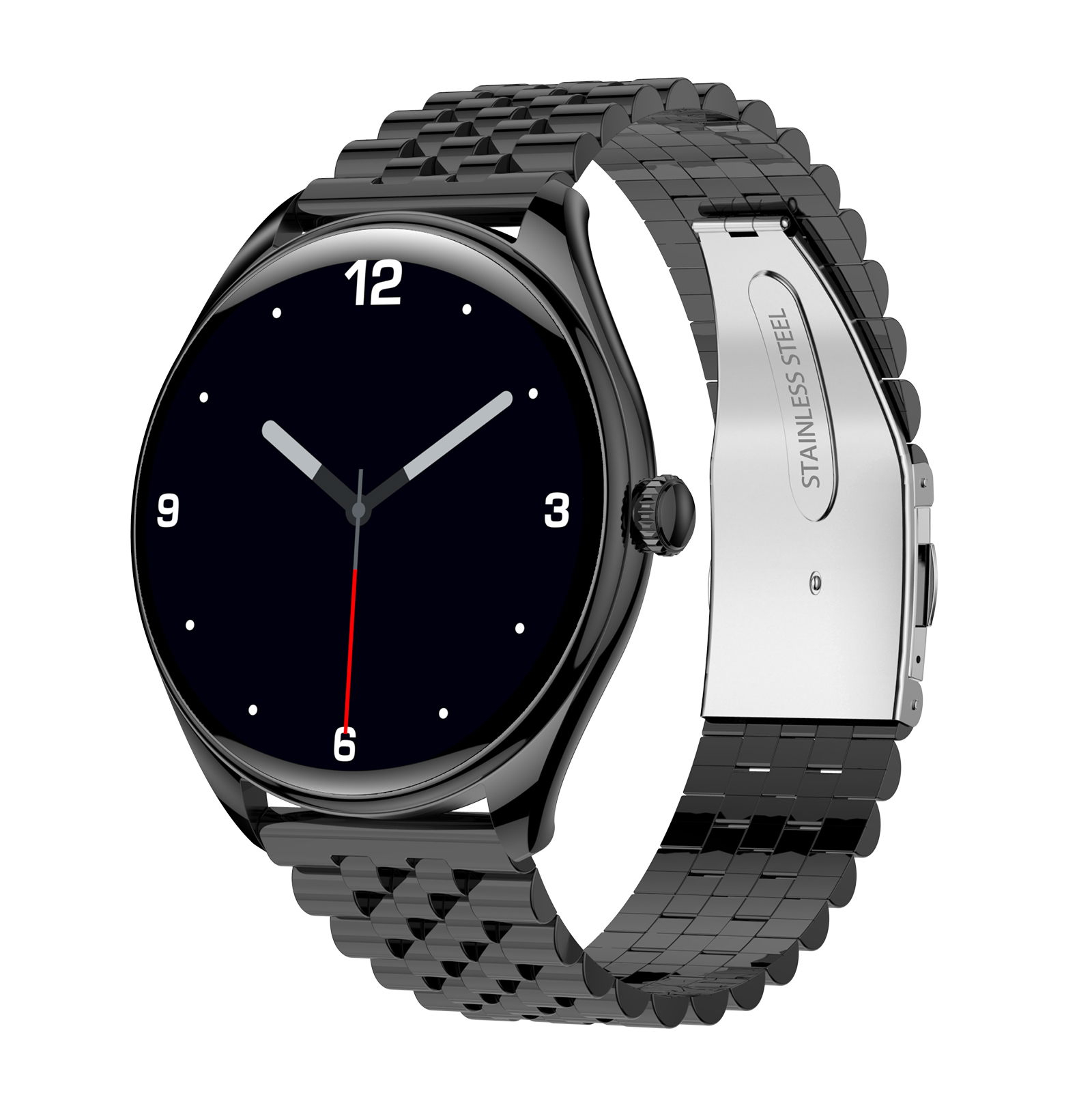 Smartwatch iQuality® NeoGT Black Plaid + Curea Cadou în limba romănă cu Ecran AMOLED