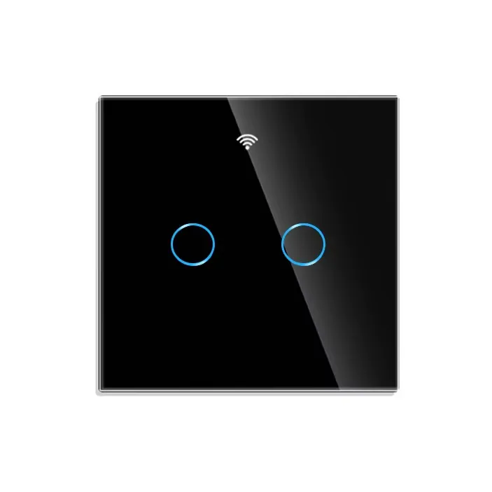 Intrerupator Smart Touch Wi-Fi iQuality, 2 Butoane - Negru