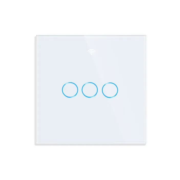Intrerupator Smart Touch Wi-Fi iQuality, 3 Butoane - Alb