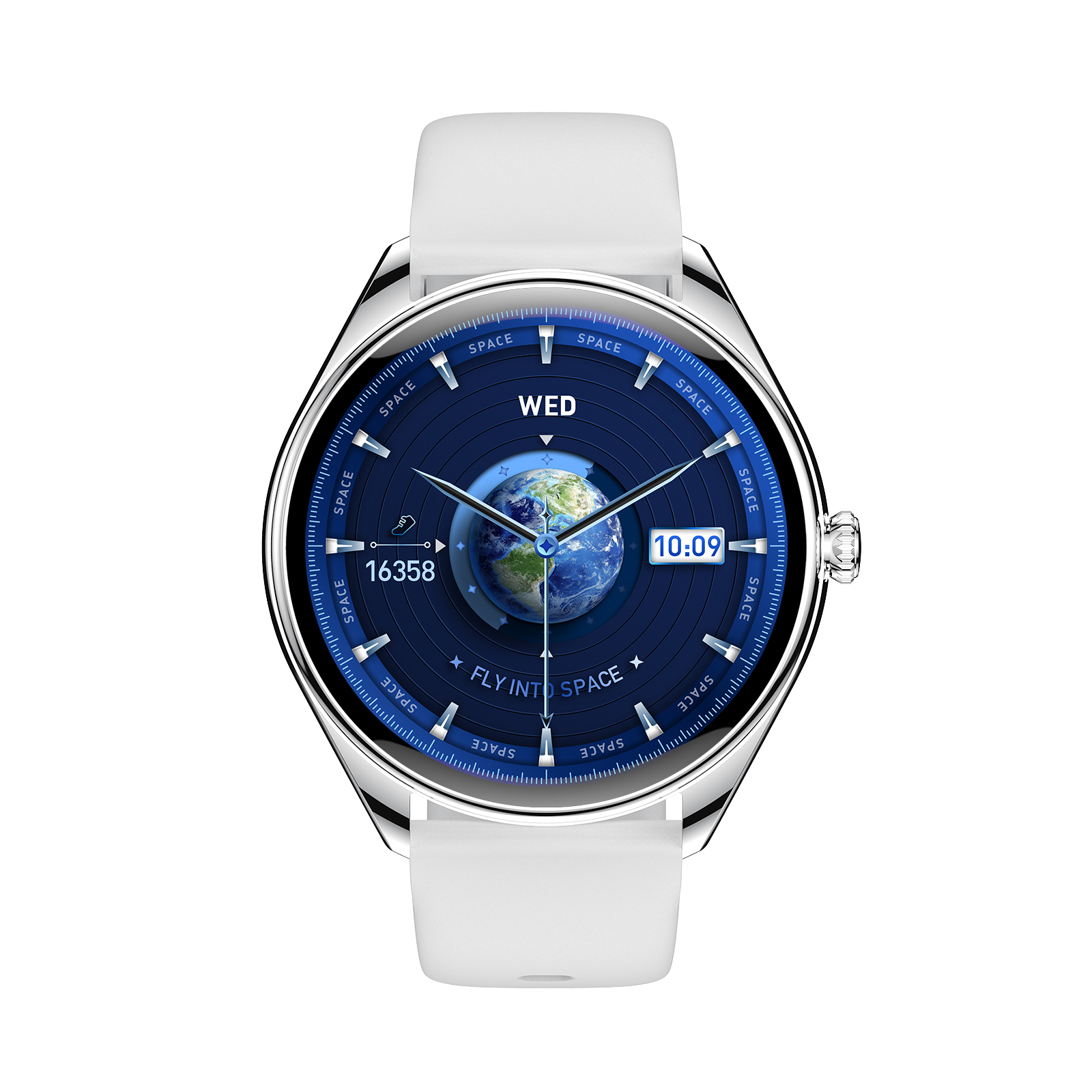 Smartwatch iQuality® NeoGT Silver Plaid + Curea Cadou în limba romănă cu Ecran AMOLED