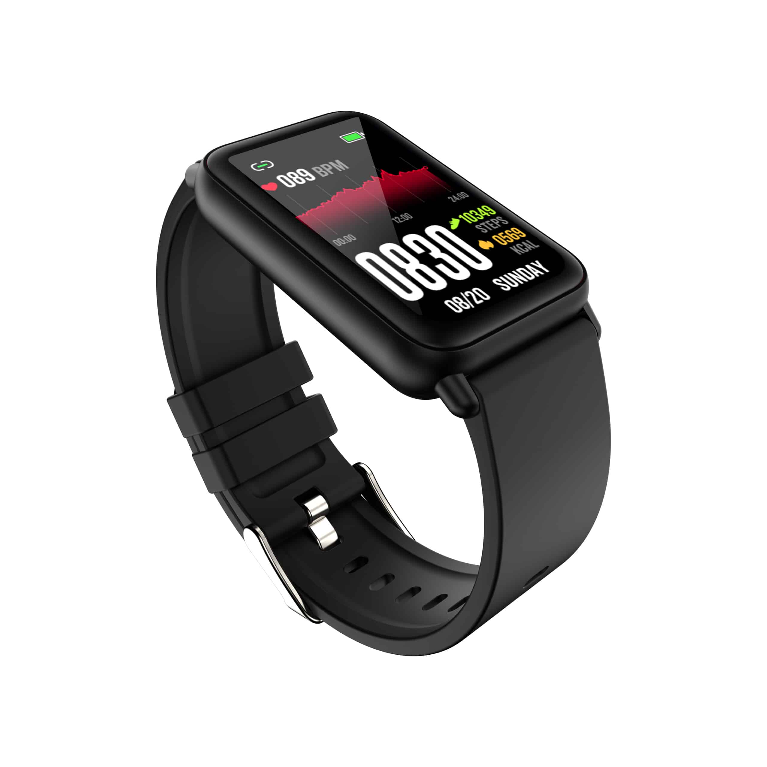 Bratara Fitness iQuality® Band T-Series Phantom Black cu Functie Apelare, Monitorizare Sanatate și Metabolism, Gasire Telefon, Rezistent la apa IP68