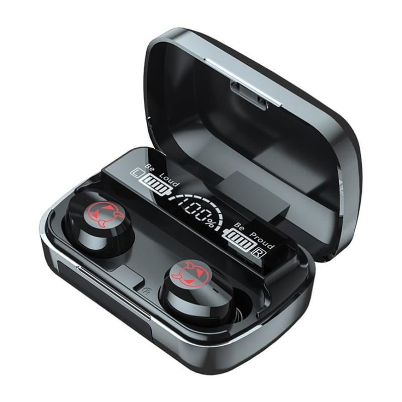 Casti Bluetooth Wireless iQuality® Buds M23 Piano Black cu Baterie 1200mAh, Mod Joc & Muzică, IPX67, Control TOUCH, Mirror.