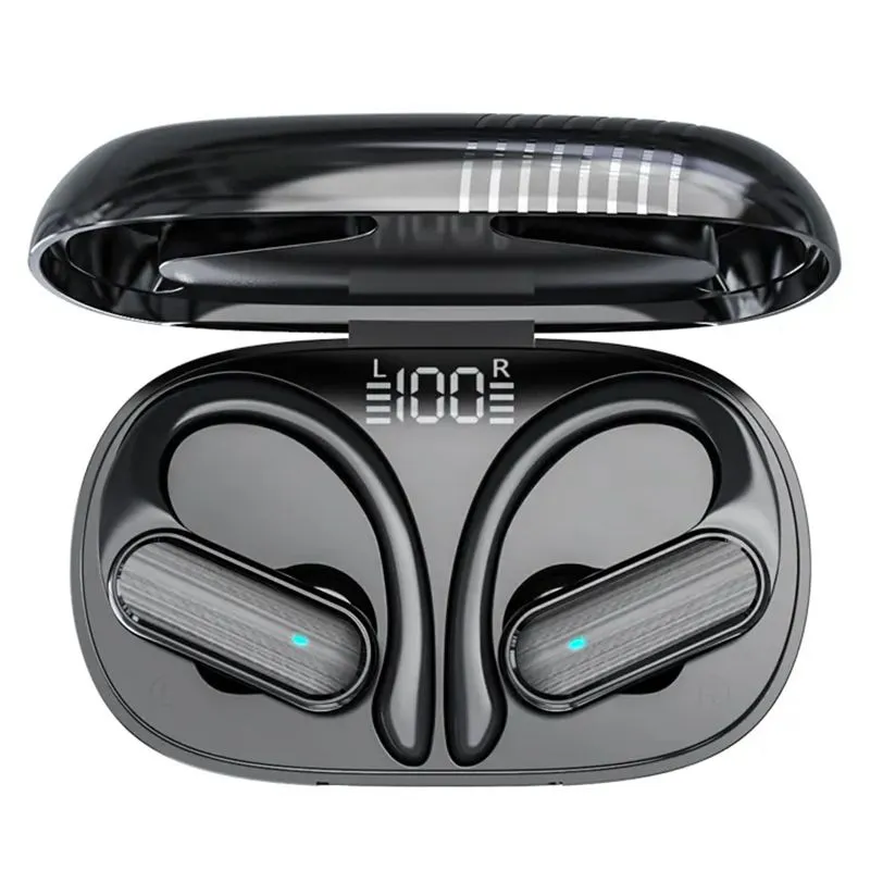 Casti Bluetooth Wireless iQuality® SportAcing Black, Bluetooth 5.3, Noise Cancelling, Codec AAC HD Stereo, 4 microfoane, pentru sala, convorbiri si muzica.