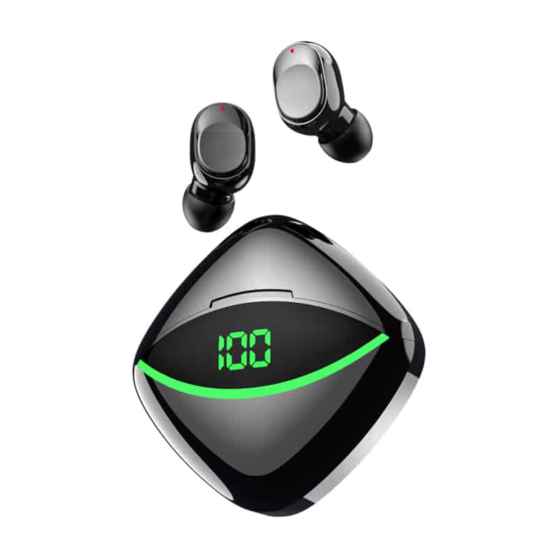 Casti Bluetooth Wireless iQuality® Y-One Alien Black, Bluetooth 5.3 cu Noise Cancelling, Codec AAC HD Stereo, microfon, pentru sala, convorbiri si muzica.