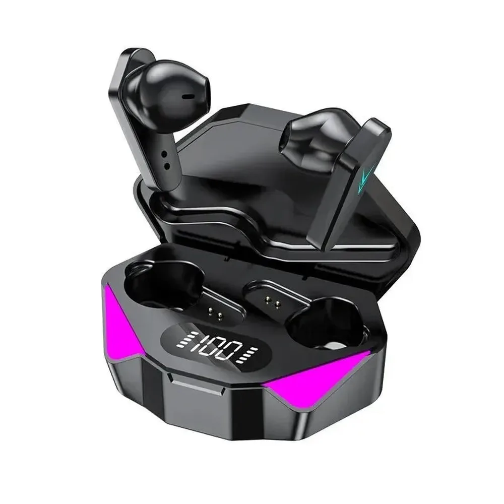 Casti Wireless Gaming iQuality® Phantom Pulse X, Bluetooth 5.3, Mod Gaming Low Latency 60ms, Sunet 9D, Display LED, Reducere Zgomot la Apeluri