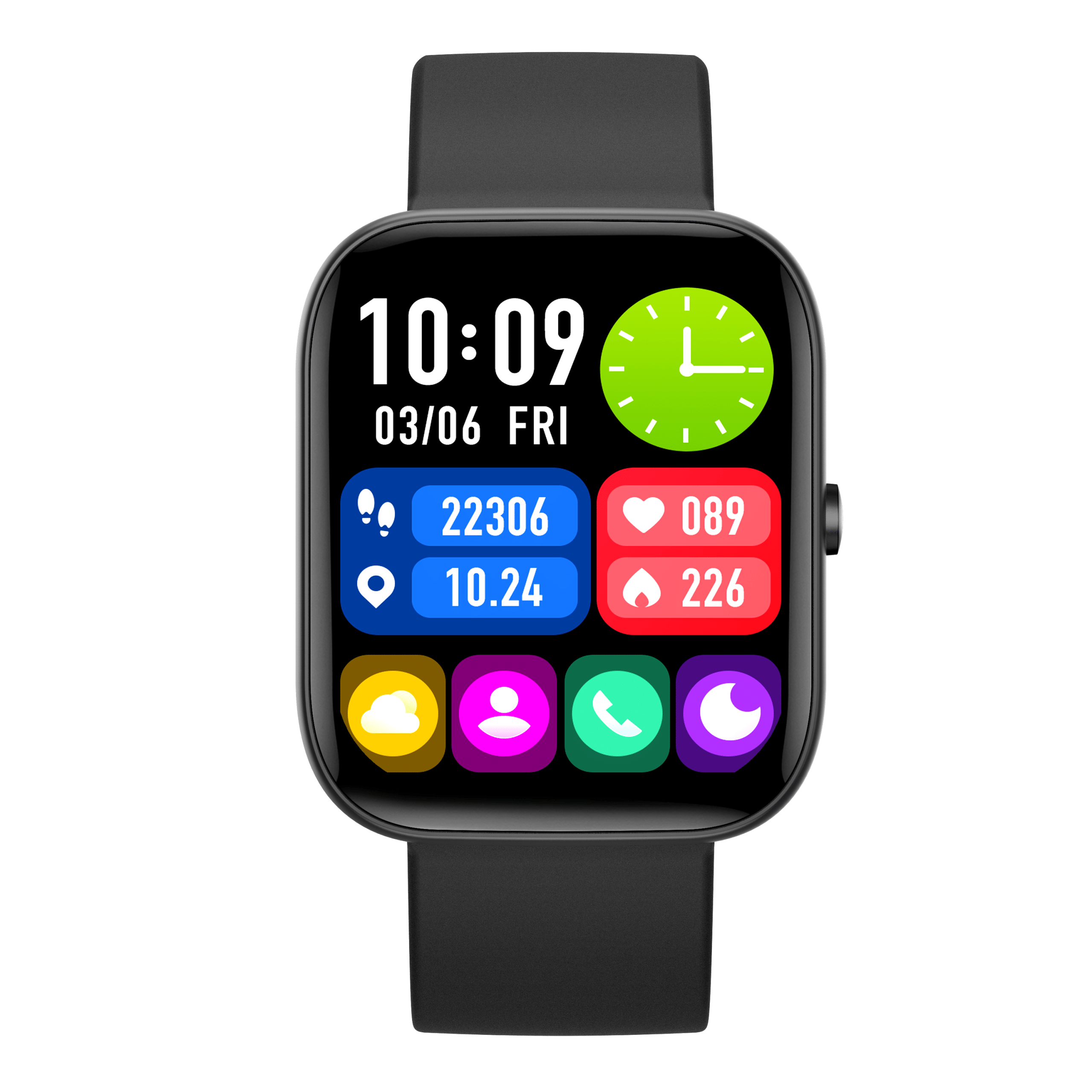 Ceas Smartwatch iQuality® Chronova PRO Obsidian Black in romana, Telefon si Contacte, Monitorizare Sanatate, Notificari, Rezistent la Apa IP67