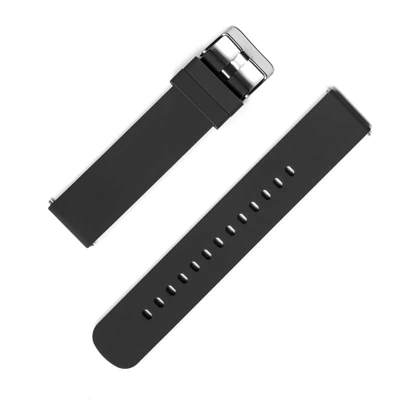 Curea Ceas Silicon iQuality®, latime 18mm, telescop Quick Release, Negru