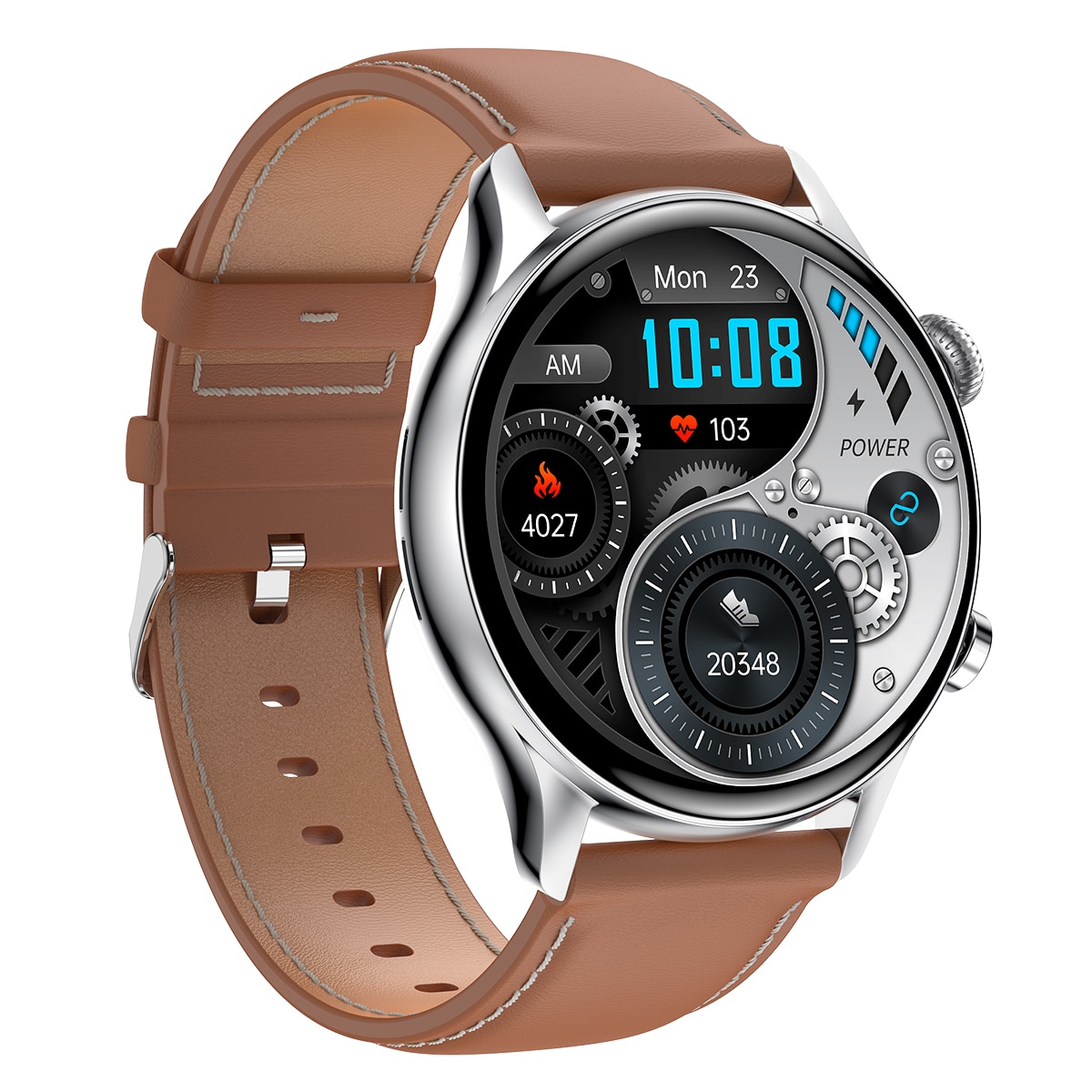 Curea iQuality® pentru ceas sau smartwatch din Piele de 22mm, culoare Maro