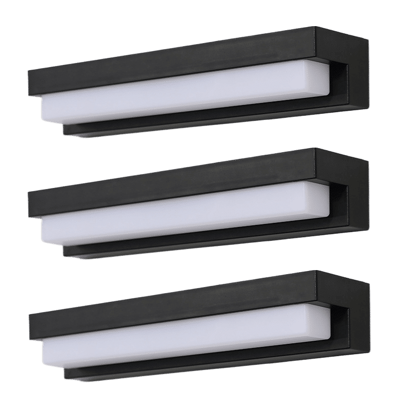 Pachet 3 x Lampa Solara Exterior Moderna cu LED pentru Perete, Gradină, cu Telecomandă, Autonomie 10 ore, Rezistentă la Apă.