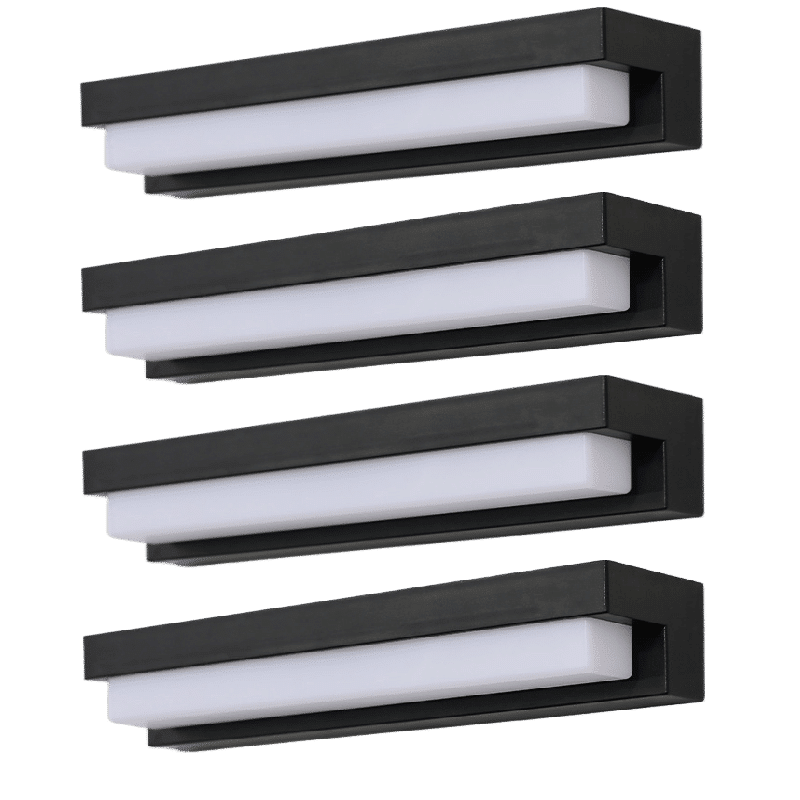 Pachet 4 x Lampa Solara Exterior Moderna cu LED pentru Perete, Gradină, cu Telecomandă, Autonomie 10 ore, Rezistentă la Apă.