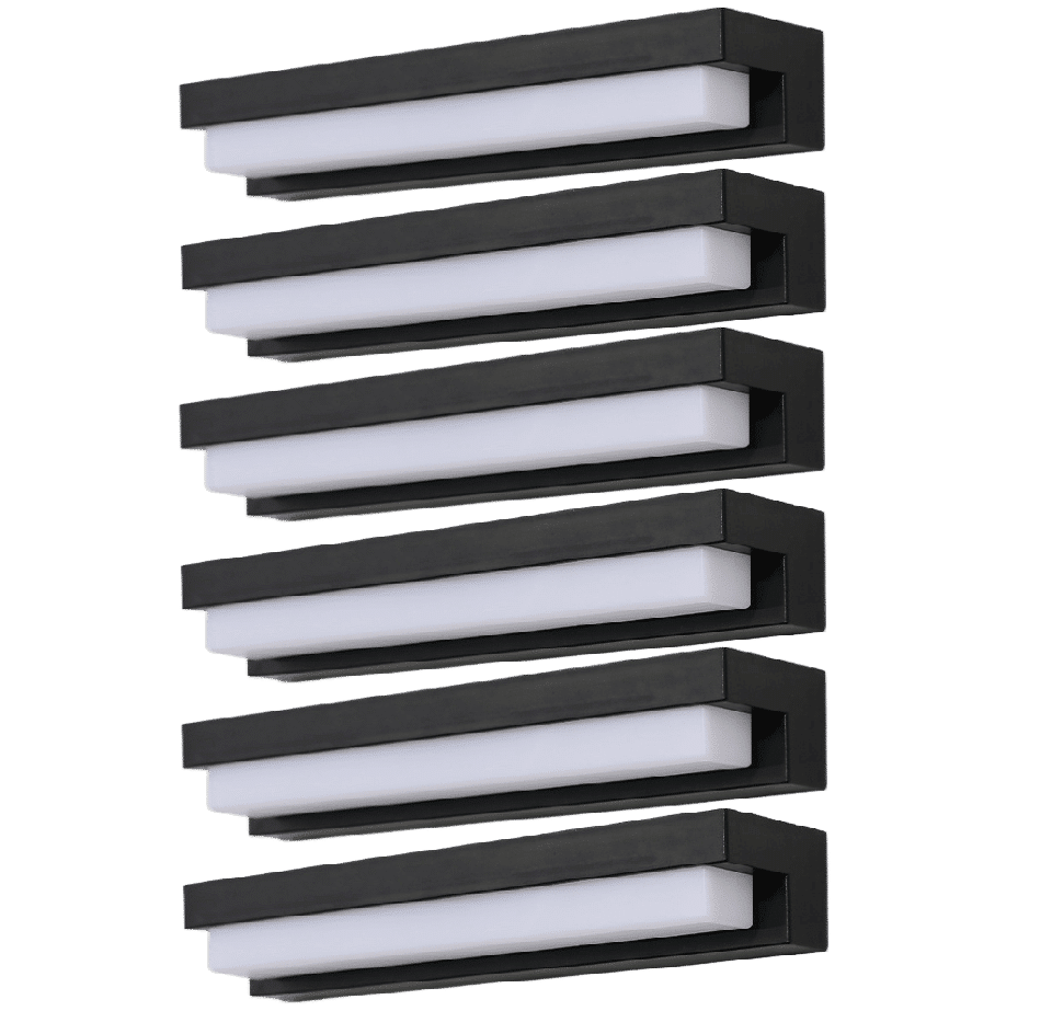 Pachet 6 x Lampa Solara Exterior Moderna cu LED pentru Perete, Gradină, cu Telecomandă, Autonomie 10 ore, Rezistentă la Apă.