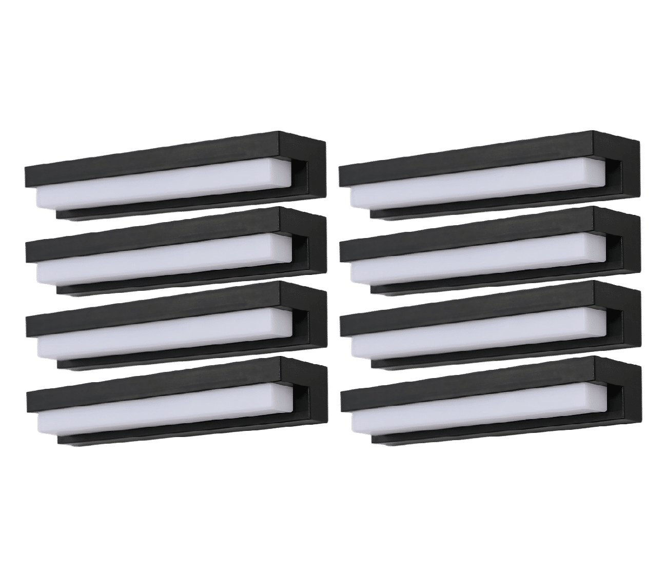 Pachet 8 x Lampa Solara Exterior Moderna cu LED pentru Perete, Gradină, cu Telecomandă, Autonomie 10 ore, Rezistentă la Apă.