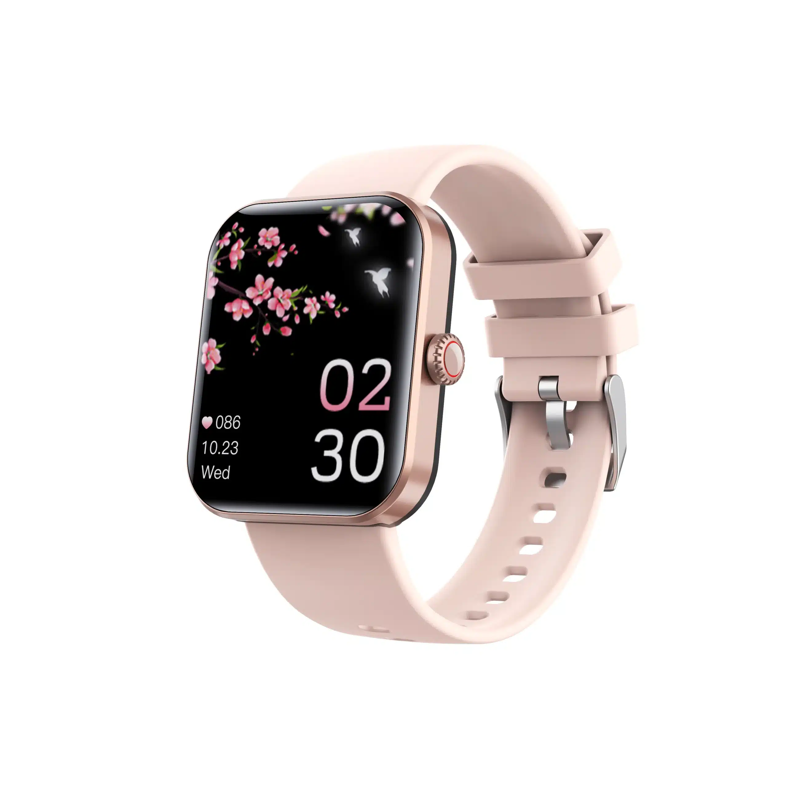 Smartwatch iQuality FunEdge PRO Golden Sakura cu Glucometru, Termometru, Tensiune 24h, Gasire Telefon, Notificari, pentru Femei.