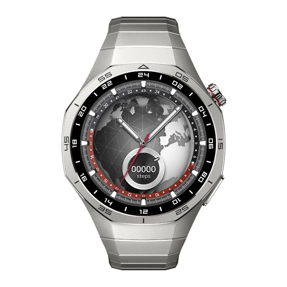 Smartwatch iQuality® GT5 PRO Silver Plaid cu Functie Telefon, Monitorizare Glicemie, Gasire Telefon, Rezistent la apa IP68.