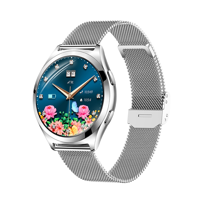 Smartwatch iQuality® LUNARA Silver in romana, Curea Cadou, Apelare si Contacte, Monitorizare Sanatate, Gasire Telefon, AOD, Notificari, Rezistent la Apa IP68