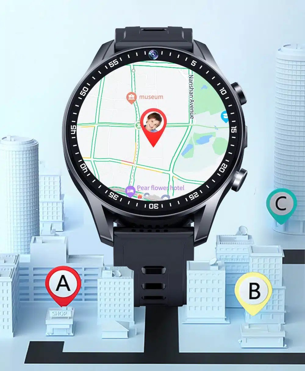 Un ceas inteligent cu GPS pe el.